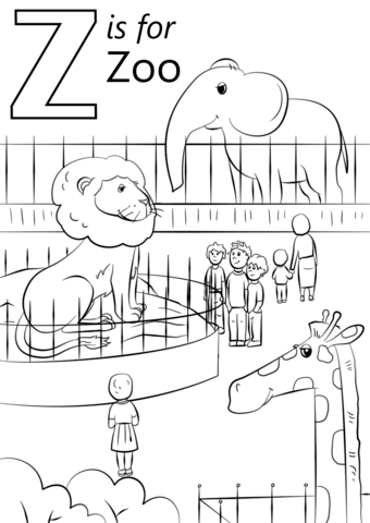 Letter Z Is For Zoo Coloring Page